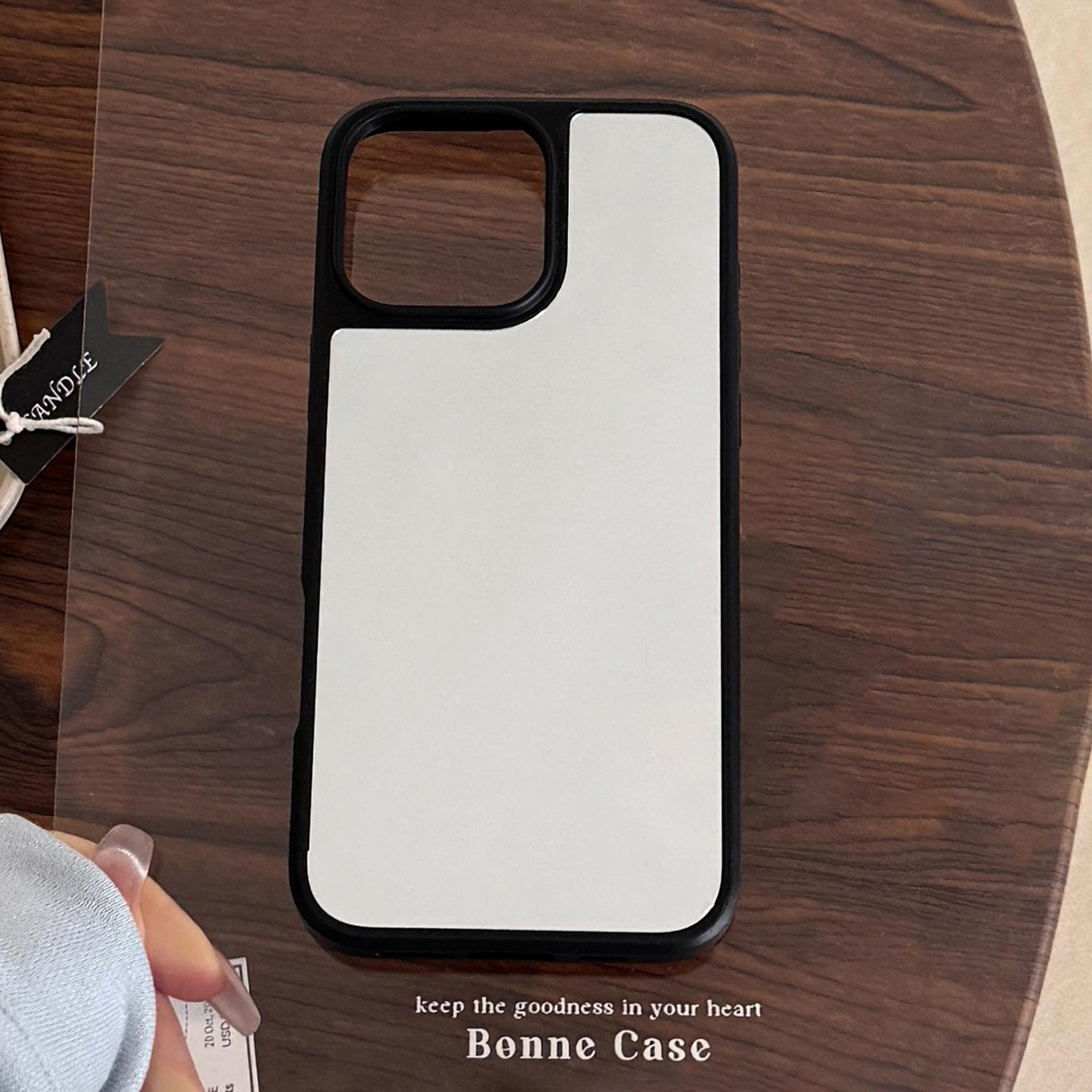 

Black Frame Mirror Suitable for 16 Apple 15 Promax Mobile Phone Case Iphone14 Anti Fall 13 Personality Solid Color 15 12promax