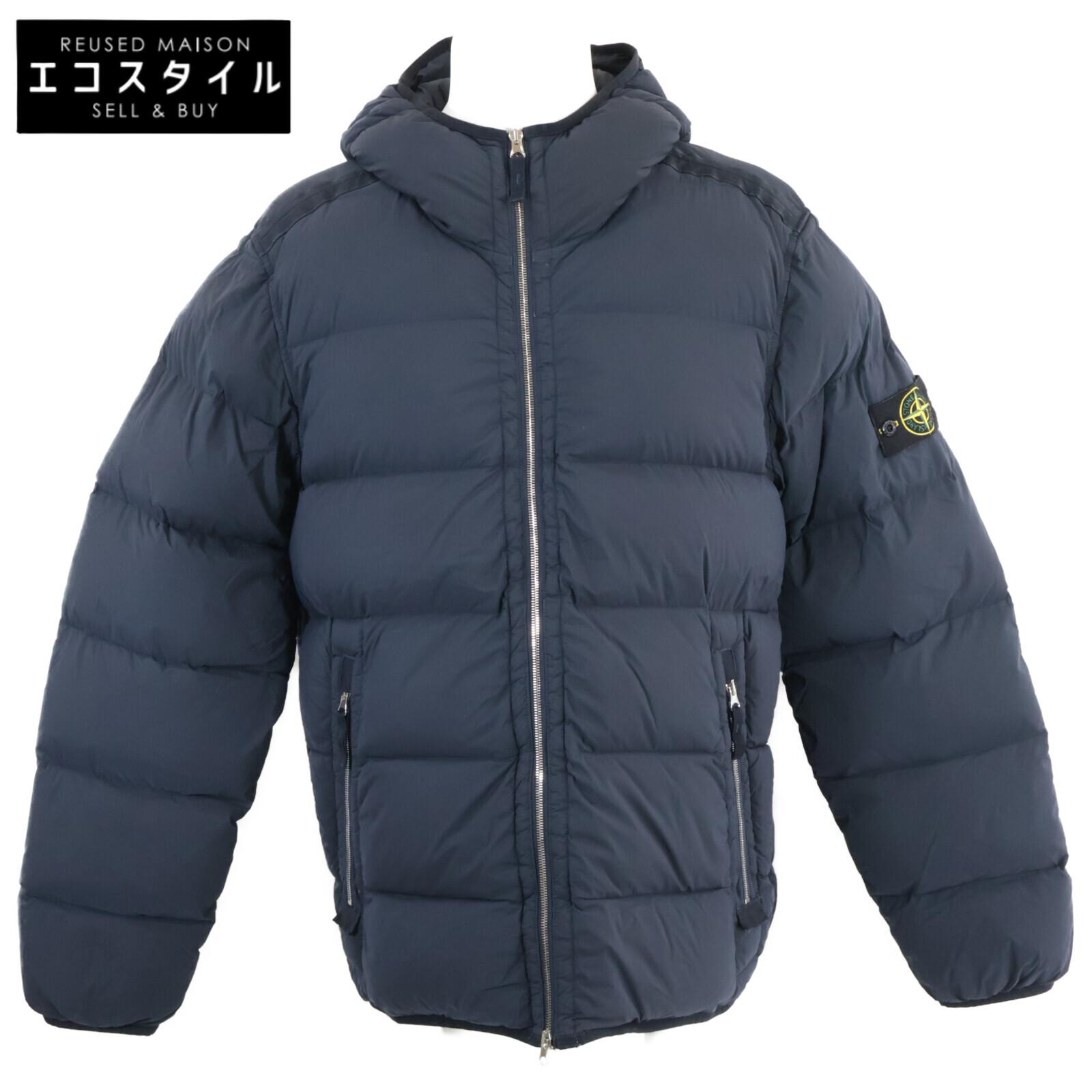 

STONE ISLAND Excellent condition nylon stretch hooded down jacket made in 2011 Jacket L NavyUsed