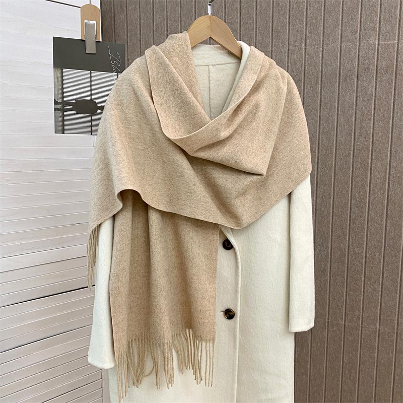 Fashion Solid Color  Women Scarf Winter Hijabs Tessale Tassels Long Lady Shawls Cashmere Like Pashmina Hijabs Scarves Wraps