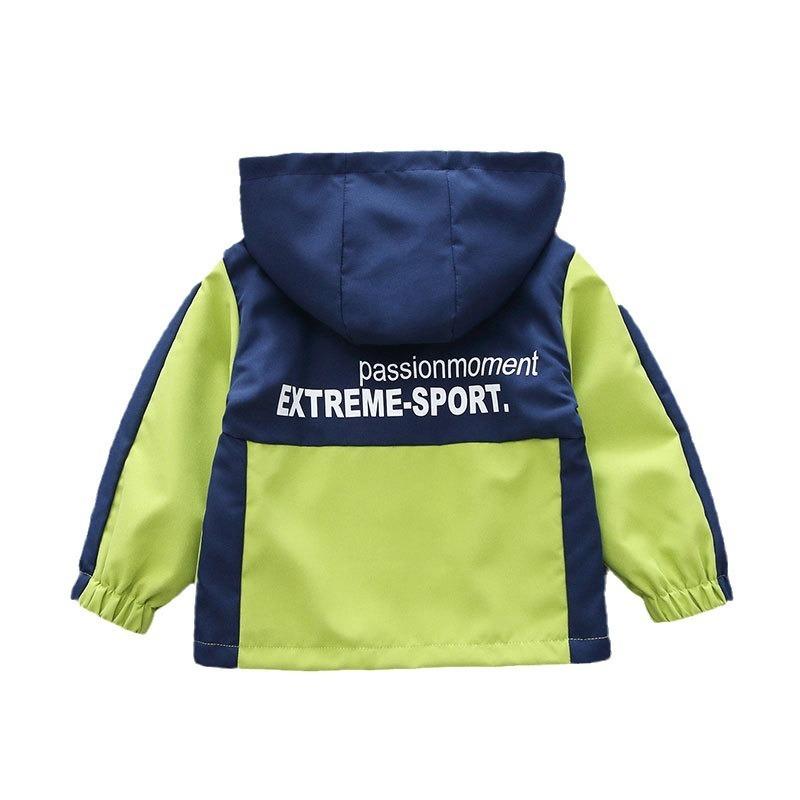 Fashion Boys Jackets Spring Autumn Kids Hooded Windbreaker Coat Letter Sport Outerwear Children Clothing