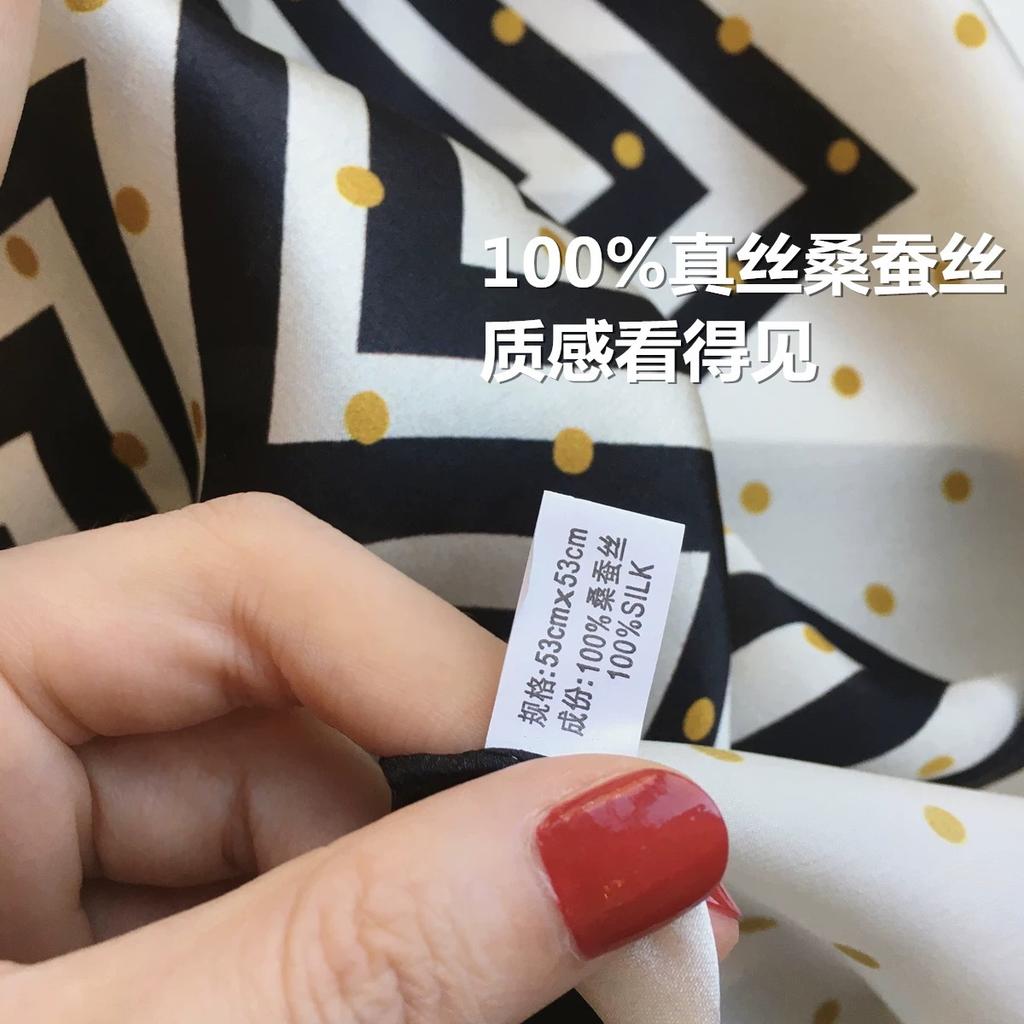 100% Natural Real Silk Scarf Women Print Bandana Square Scarves Wrap Kerchief Spring Fashion Summer Beach High Quality Hijab