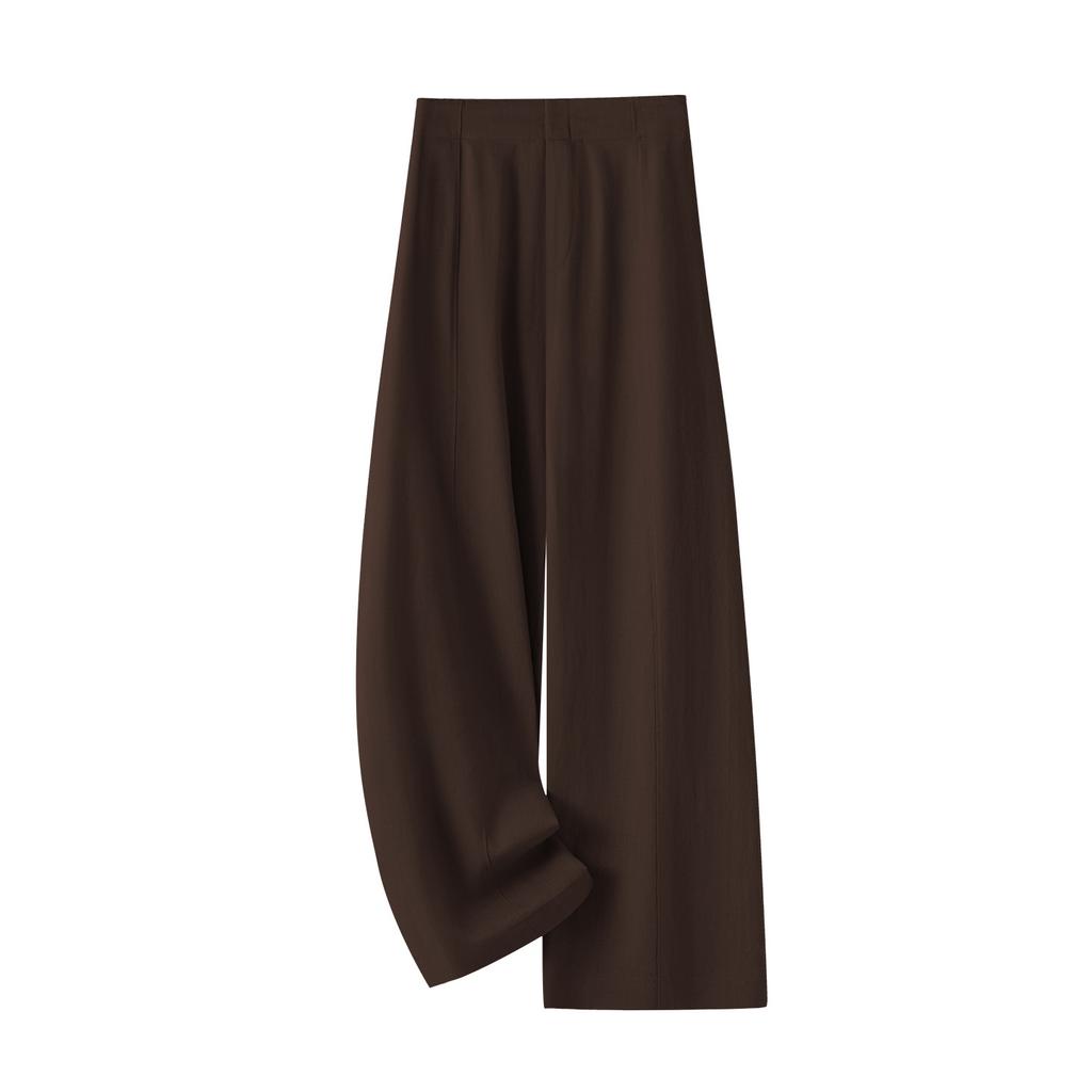 Tencel linen high-waisted commuter suit wide-leg pants women's summer 1116 new loose and thin straight casual pants
