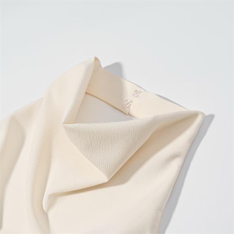 Haut Asymétrique à Col Halter Dos Nu Style Européen Américain Printemps 2026 pour Femme