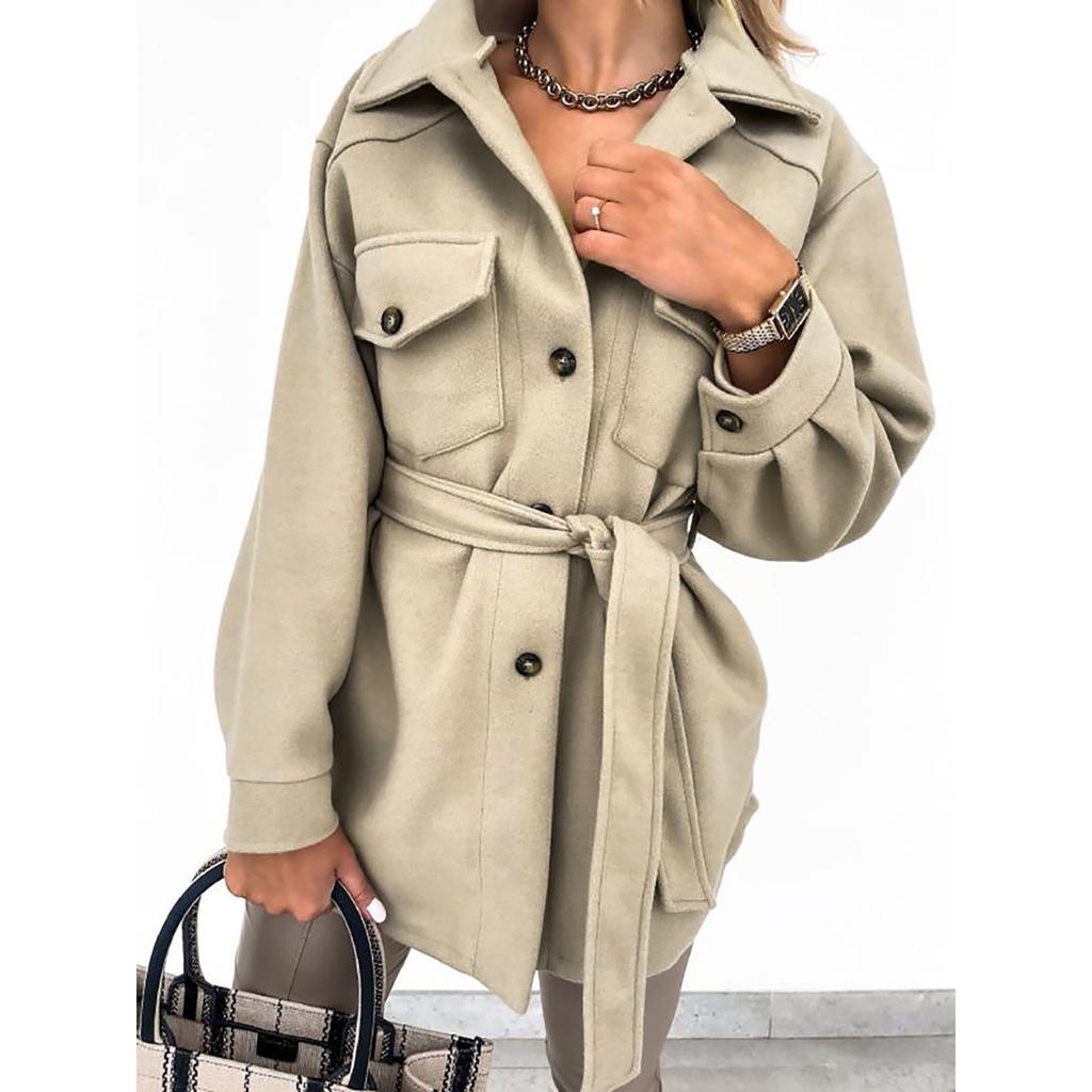 Damenmode, lässig, einfarbig, Strickjacke, formelle Langarmjacke