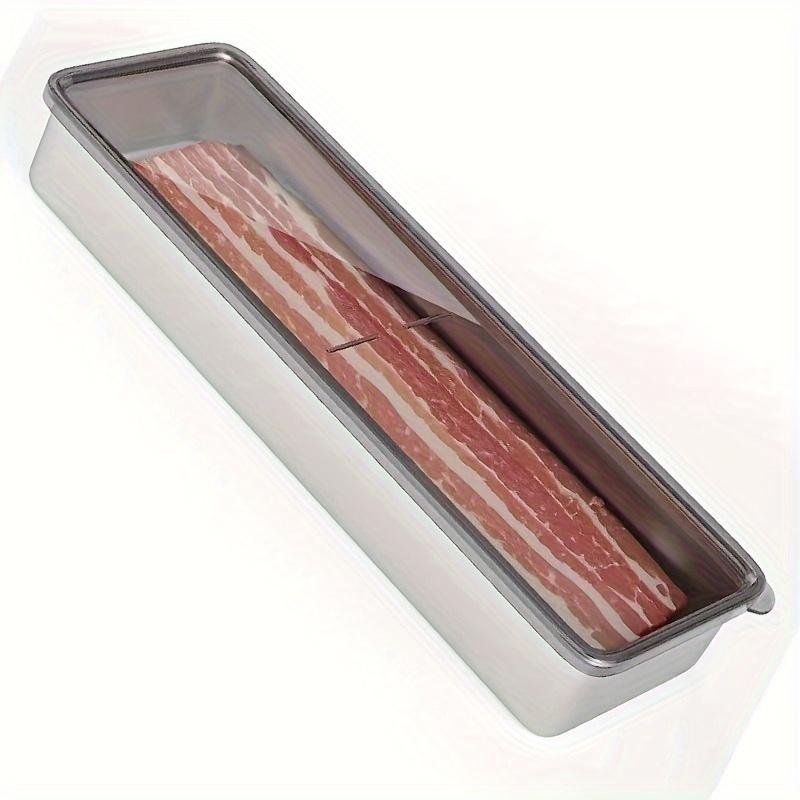 

Airtight Bacon Storage Container With Lid Refrigerator Organizer Plastic Food Keeper Washable Kitchen Essentials Long Lasting белый