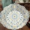 Blue Yellow Floral Wind Spinner Metal Garden Decor Outdoor Hanging Ornament for All Seasons No Electricity Needed for Indoor Outdoor Spaces