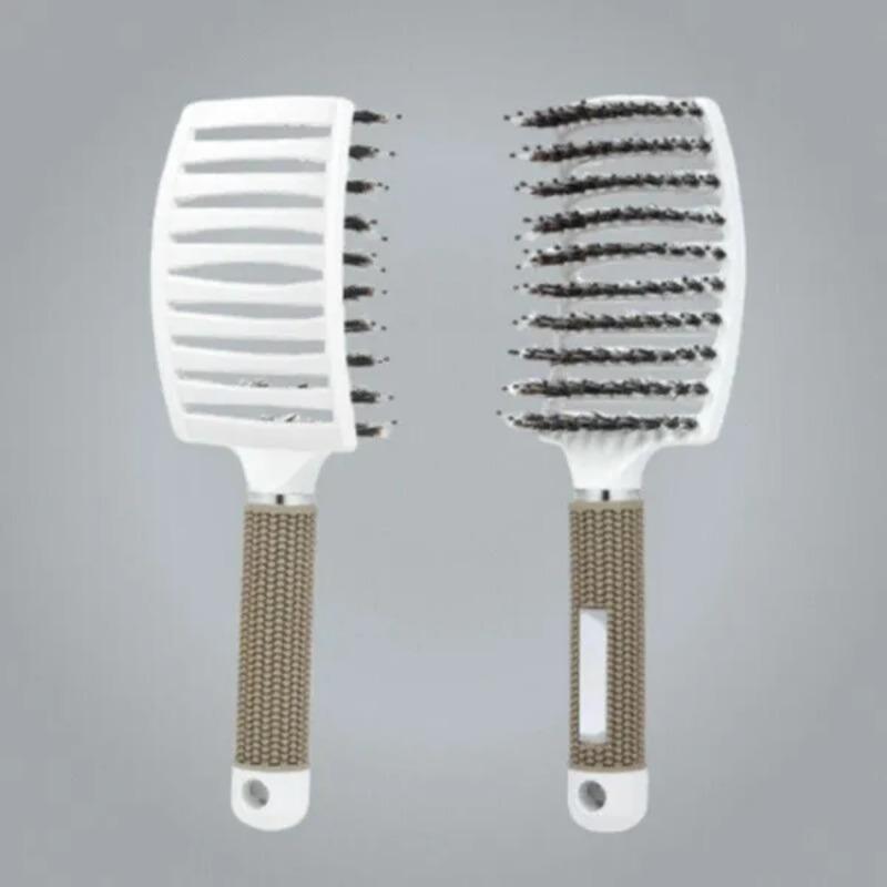 Detangling Nylon Bristle Brush Women Men Hair Scalp Massage Comb Hairbrush