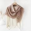 Solid color square scarf Spring and autumn thin lace cotton and linen square scarf Silk scarf Women's vacation beach towel Sunscreen shawl