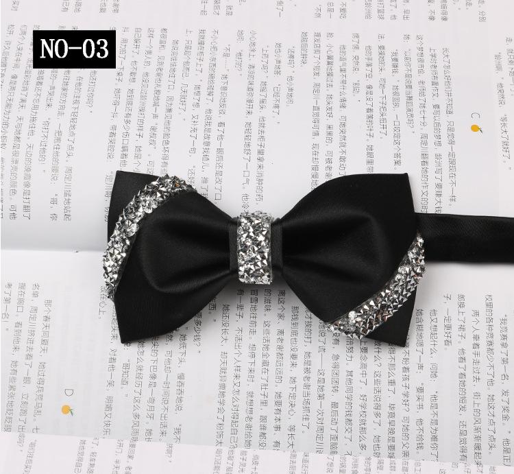 Sticky Diamond Bow Tie Men'S Solid Burgundy Wedding Groom Banquet Host Satin Bow Bow