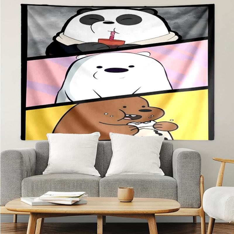 1PC Nightly Friends bears Adventure K-pop music group Tapestry Accessories for Bedroom,Livingroom, dormitory Room Wall Decor Fan Birthday Gifts