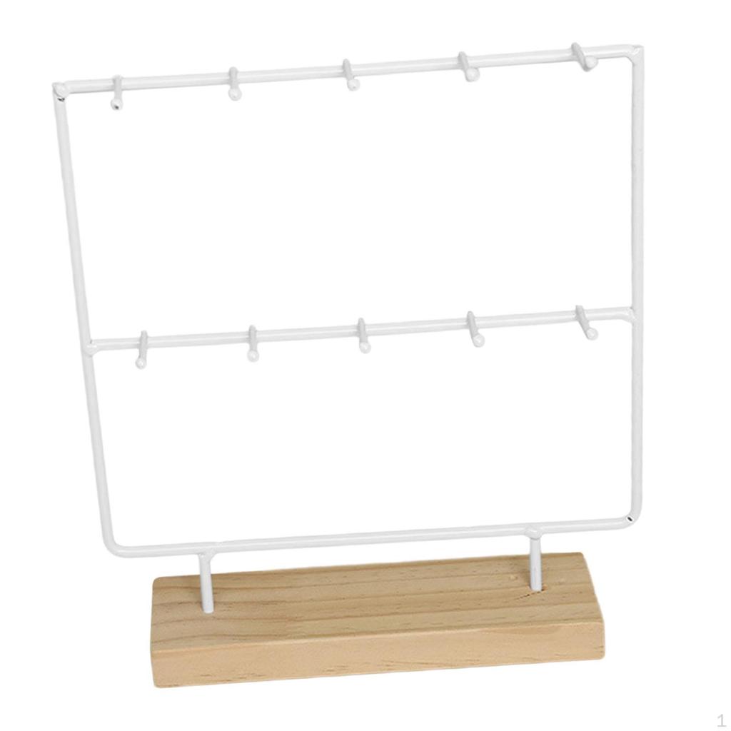 Elegant smykkeoppbevaringsløsning med 10 kroker, øredobbstativ