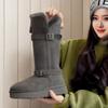 Thick-soled Snow Boots Women's Fur Integrated High Tube Piled Thickened Cotton Shoes 2025 Winter New Knight Boots
