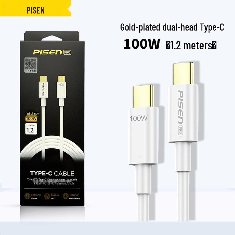 PISEN 100W Dual USB-C PD Fast Charging Cable for Apple 15 & Notebooks
