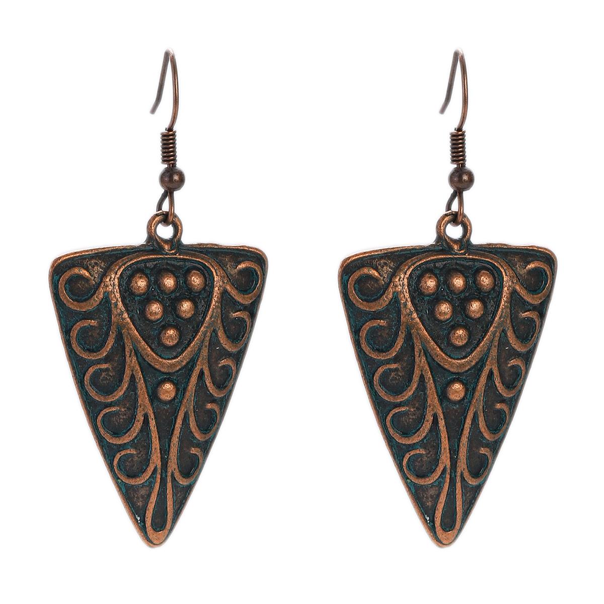 

Антикварные бронзовые металлические серьги винтажные геометрические круглые треугольные подвески pendientes серьги женские этнические индийские джумки циркон