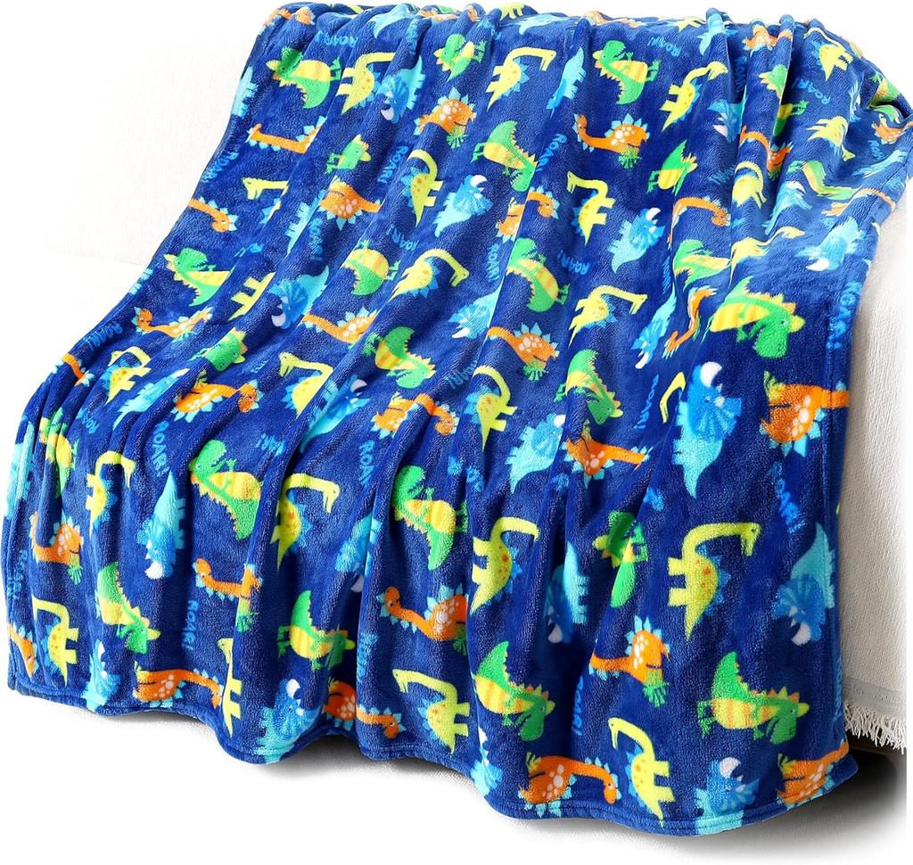 Cozy Plush Toddler Fleece Throw Blanket with Cartoon Bear Print Soft Warm Flannel for Kids Daycare School Use X Inches
