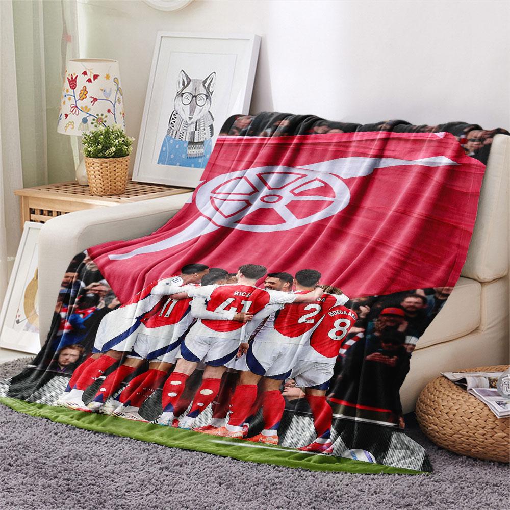 Arsenal Players Printed Flannel Blanket, soft throw for bedroom sofa, washable, fan merchandise, great gift.