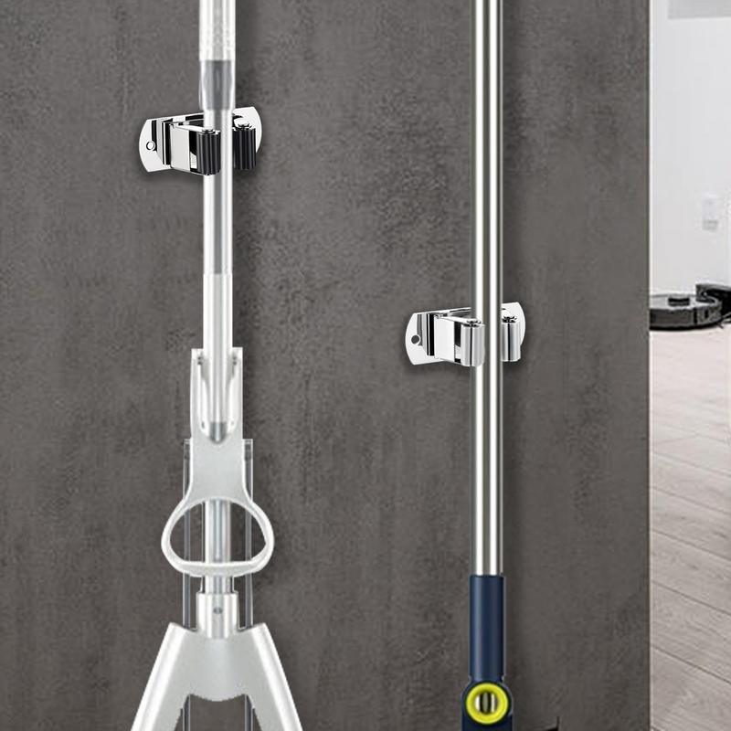 1Pcs Wall Mounted Mop Organizer Holder Wall-Mounted Waterproof Mop Storage Rack Broom Hanger Hooks Household Tools