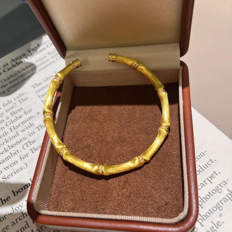 Jindian Has The Same Silk Feeling Exquisite Handmade Brushed Bamboo Bracelet Ring, High-End National Style High Bracelet