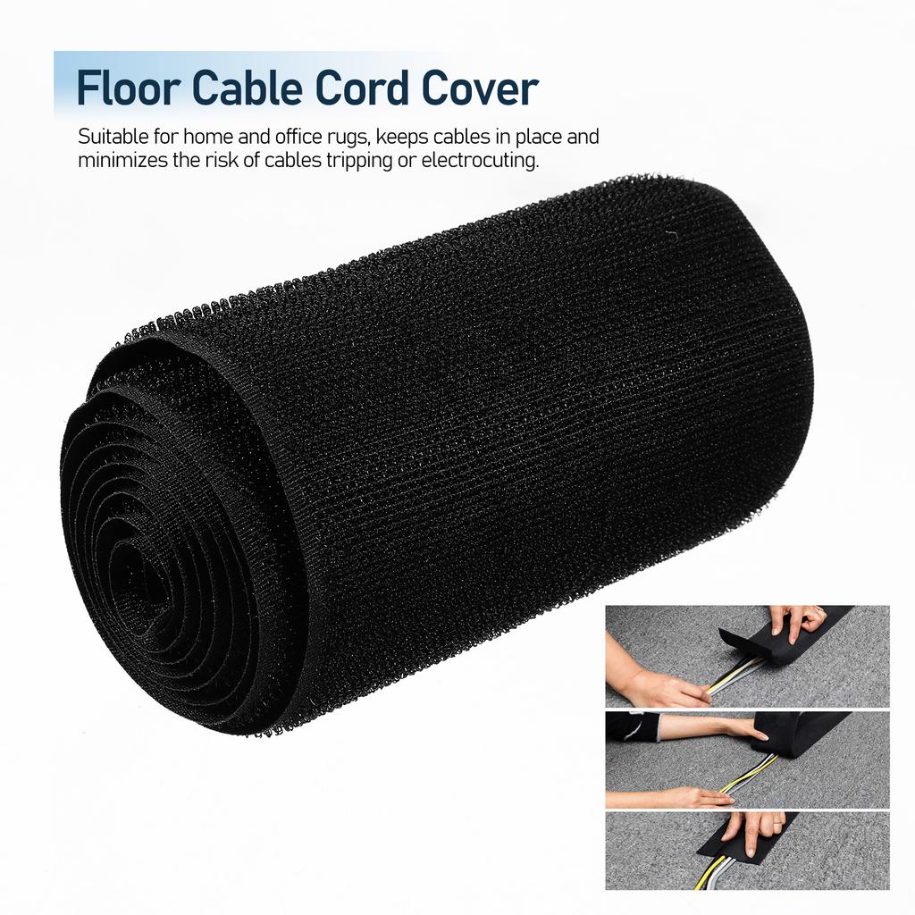 3 Meters Tape Cable Organizer Floor Cord Protector For Home Office Reusable Polyester Cable Cover For Floor Wire Hider