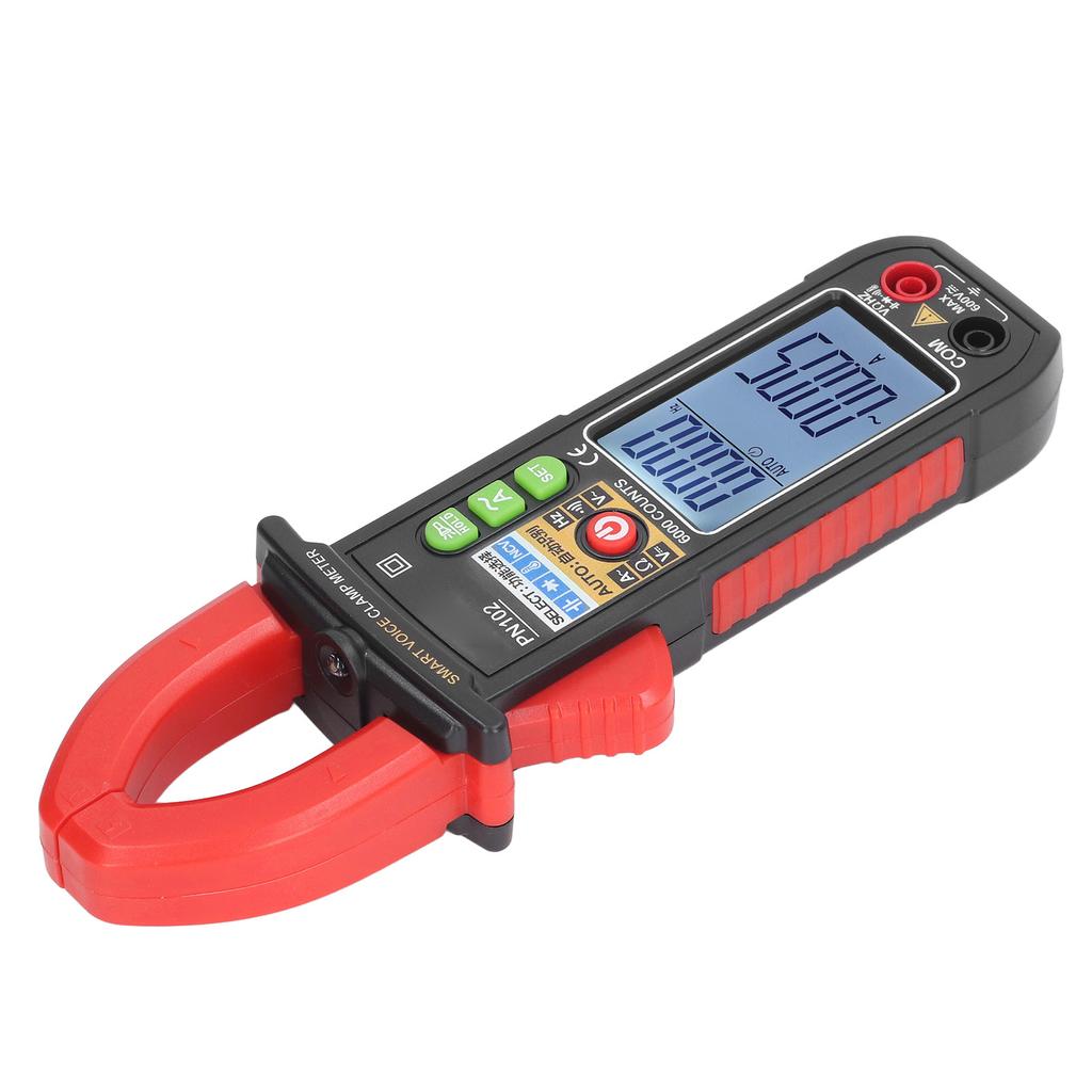 6V to 600V Clamp Meter Voice Broadcast Multimeter Tester Auto Ranging AC DC Current Voltage Meter for Electricians