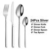 4/6/16/24 Pieces Cutlery Set Stainless Steel Thin Tableware Mirror Elegant Knife Fork Spoon Western Dinner Set Sliverware