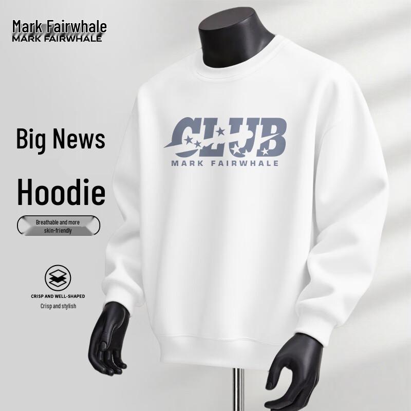 

Mark Fairwhale Men s 2025 New Fall 300G Heavyweight Loose-Fit Round Neck Pullover Sweatshirt L