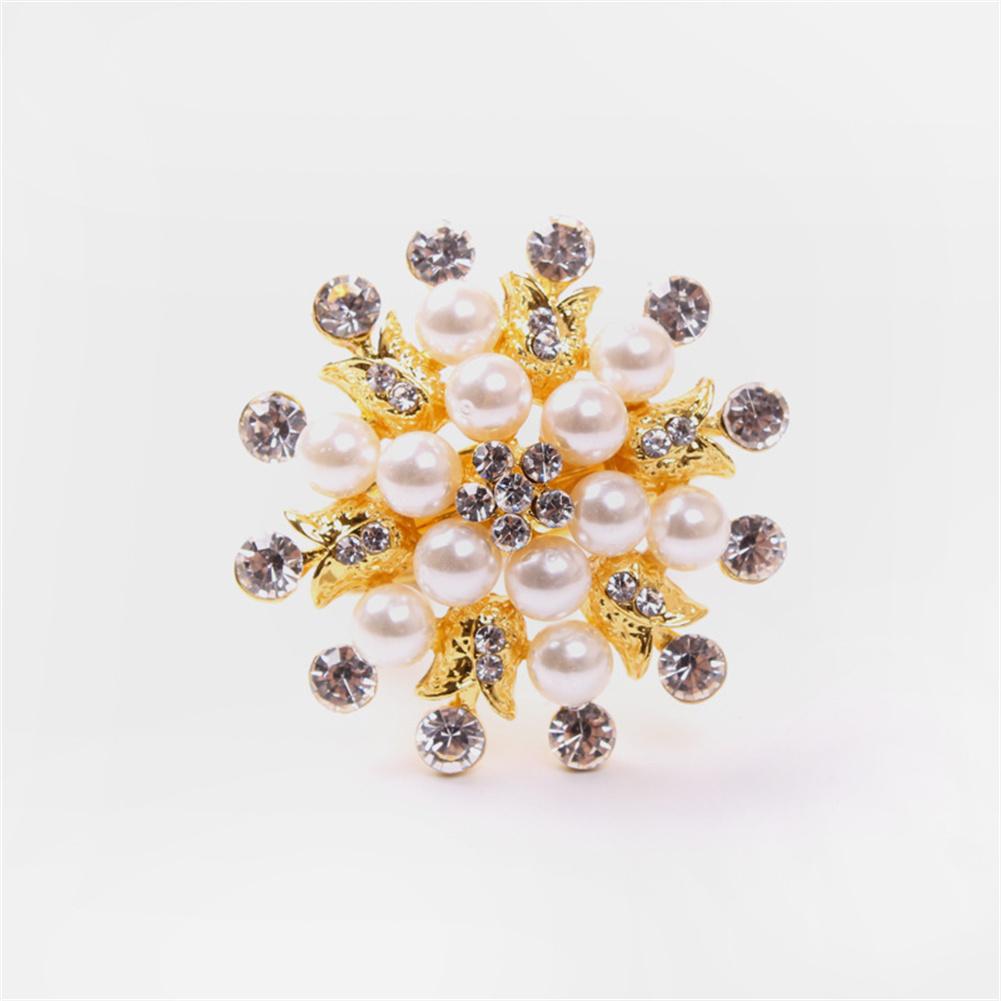 Napkin Rings Alloy Pearl Rhinestones Flower Napkin Buckle Home Wedding Party Dinner Xmas Decor