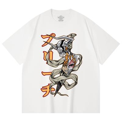 230 Gsm 100% Cotton Bleach V11 Zankpakuto Print Unisex Heavy Cotton T Shirt