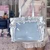 New Fashion Sweet Ita Bag Lolita Girl Transparent Shoulder Bag Women Large Capacity Ribbon Bow Tote Bag Cute DIY Display Handbag