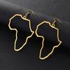 Anniyo Big Earrings Africa Map Exaggerate Larger Earring Gold Color African Ornaments Traditional Ethnic Hyperbole  #144521