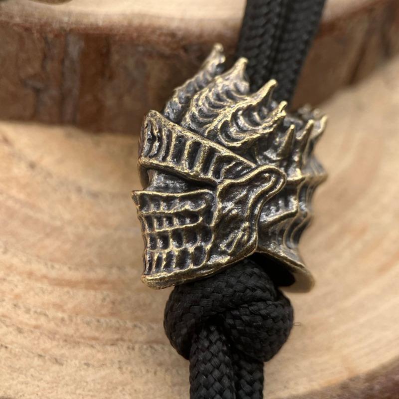 

Бусины для ножа в виде черепа из латуни, подвески для плетеного шнурка для улицы, DIY, ювелирные изделия в стиле панк, браслеты, шармы, аксессуары для брелка brass