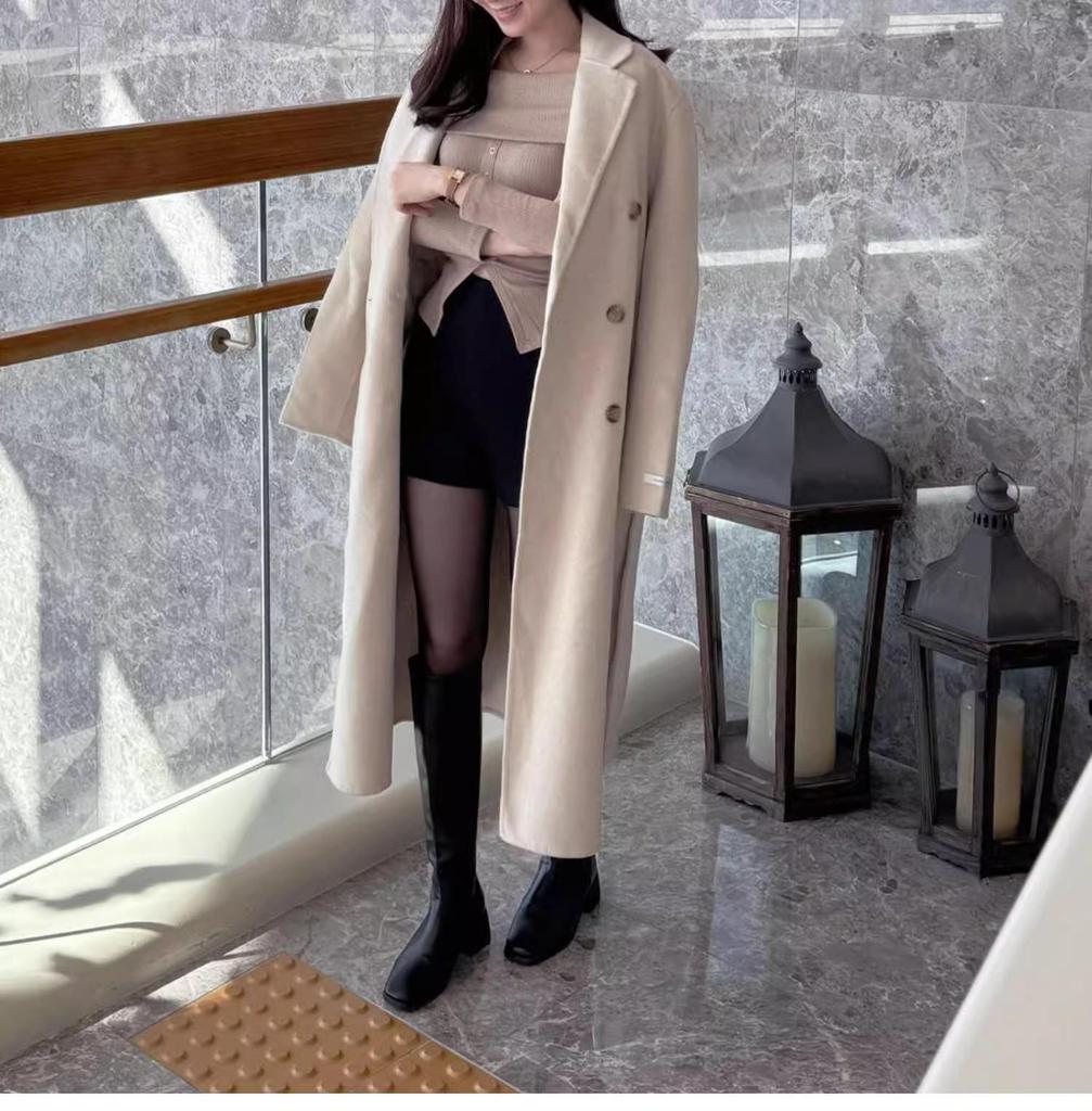 Women's Slimming Woolen High-Waist Gray Shorts - Korean Style Winter 2024 Hip-Wrapping Booty Base Layer