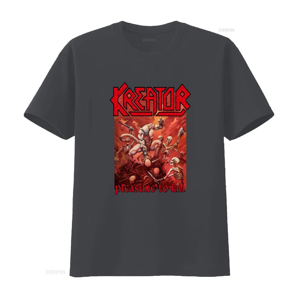 KREATOR Pleasure To Kill Print T Shirt for Men Heavy Metal Band Design Available In S Size Vintage Washed Versatile Casual