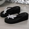 Fashion Crystal Floral Wedge Heels Flip Flops Women Summer 2025 Thick Bottom Clip Toe Sandals Woman Platform Lightweight Slides Shoes 42