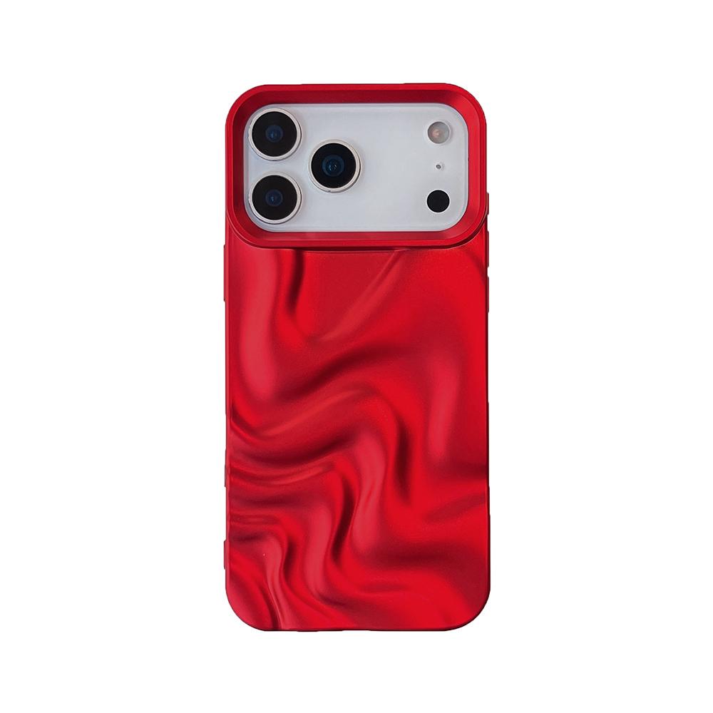 

3D Чехол для телефона с узором Красная Волна для iPhone 17 Air 16 15 14 13 12 11 Pro Max Мягкая Ударопрочная Задняя Крышка iPhone Air
