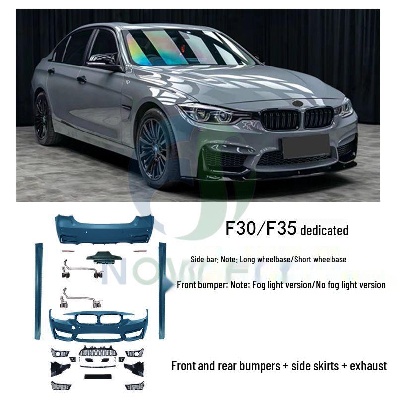 BMW 3 Series (2013-2019) M3 Conversion Kit: Front/Rear Bumpers, Side Bumpers, Hood & Fenders (F30/F35).