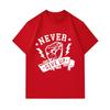 Men's 100% Cotton Crew Neck Short Sleeve T-Shirt, Never Give Up Fist Lightning Motivational Print Casual Breathable Summer Tee for Daily Wear
