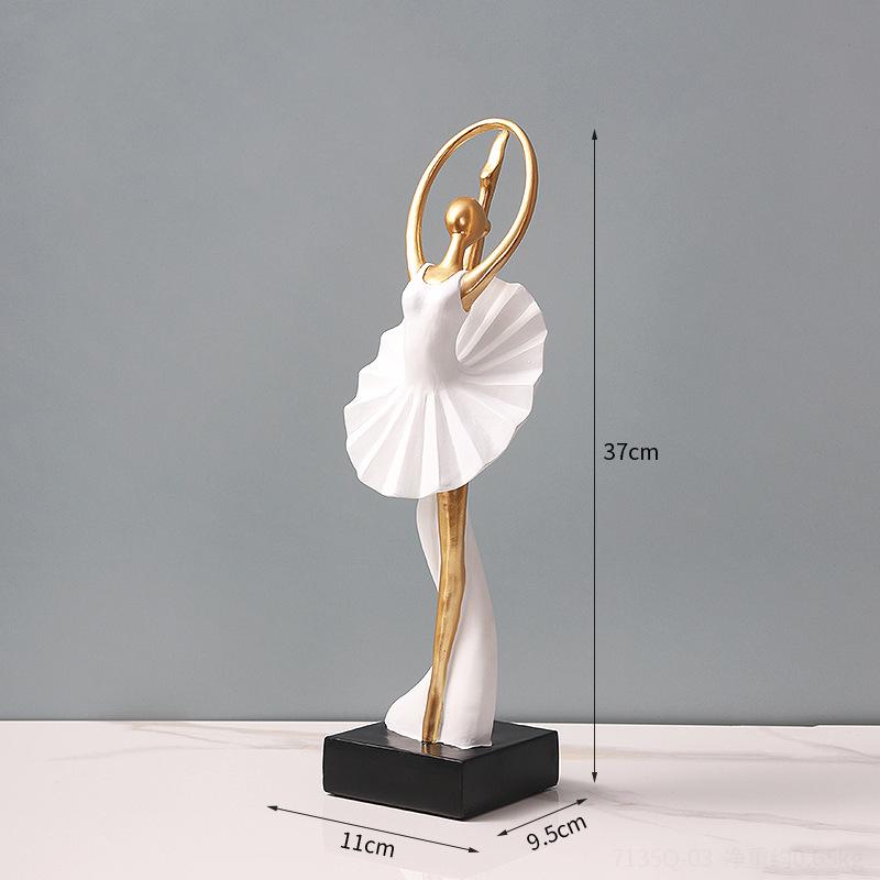 Modern Creative Ballet Dancer Girl Figure Resin Ornaments Children's Room Figurines Decoration Home Office Desk Sculpture Crafts