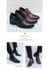 Men's Retro Leather High-Heeled Formal Shoes - Size 46, Pointed Toe, Low-Top, with Height Boost for Business or Wedding