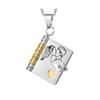 Openable Daughter Book Necklace Stainless Steel With Pages Of Engraved Information Message Mini Book Pendant Necklace Gold Color