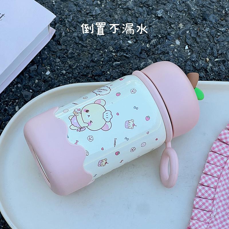Direct drinking ins thermos cup portable student campus small pocket cup anti-drop stainless steel cute girl water cup