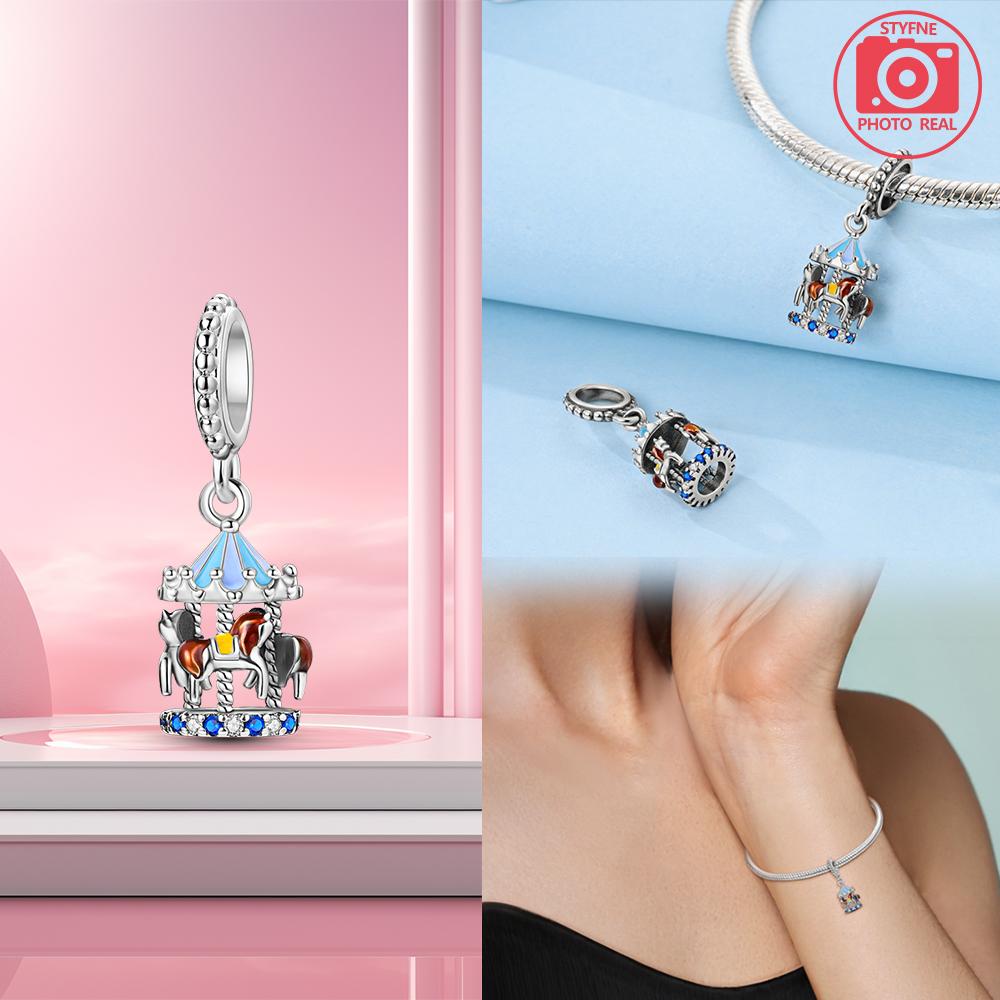 Copper Colourful Balloon Cloud Pend Charm Bracelets For Women Fit Pendant Charms Beads For Fine Jewelry Making Gift