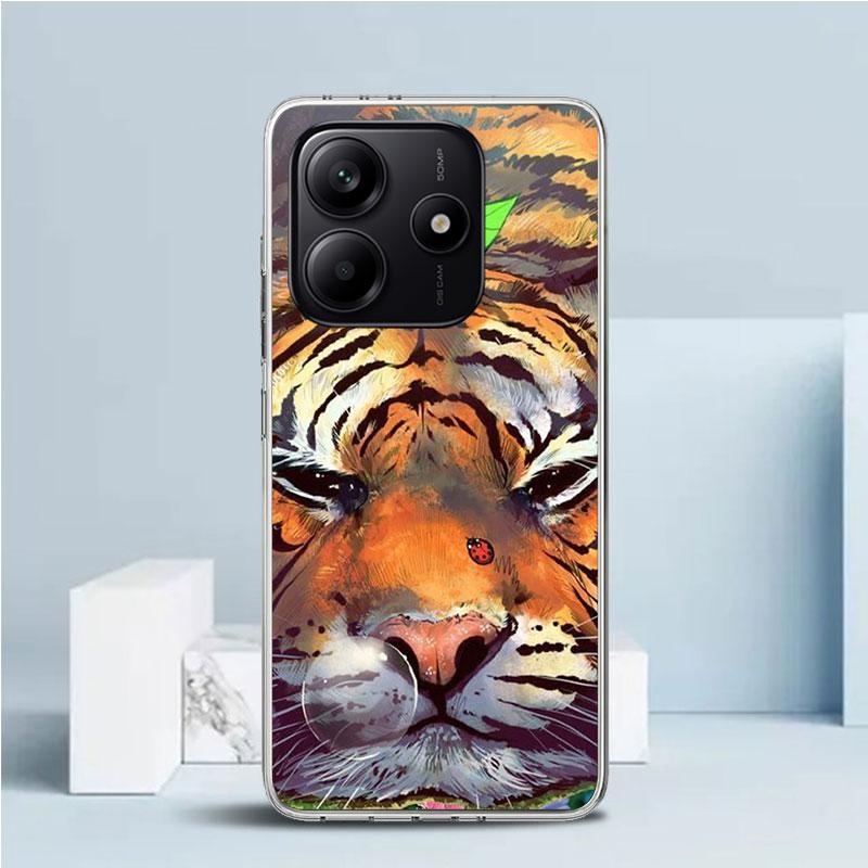 Hochwertige Tiger-Muster-Kunst Weiche Hülle für Xiaomi Redmi Note 15 14 13 12 Pro Plus Handyhülle 14S 11S 11T 11E 10S 10 4G Muster Sh