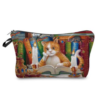 Mujeres Misceláneo Estampado de Gato Neceser Organizador de Artículos de Tocador Estuche de Almacenamiento de Viaje 6404