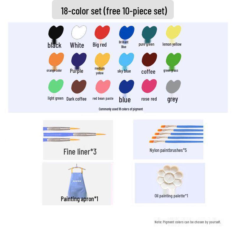 Acrylic Gouache Paint Set for Kids - Plaster Doll Art Supplies with Bear Graffiti Design