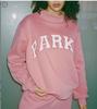 Embroidered Women's Half-High Collar Loose Pullover Sweatshirt, Long-Sleeved Winter Top
