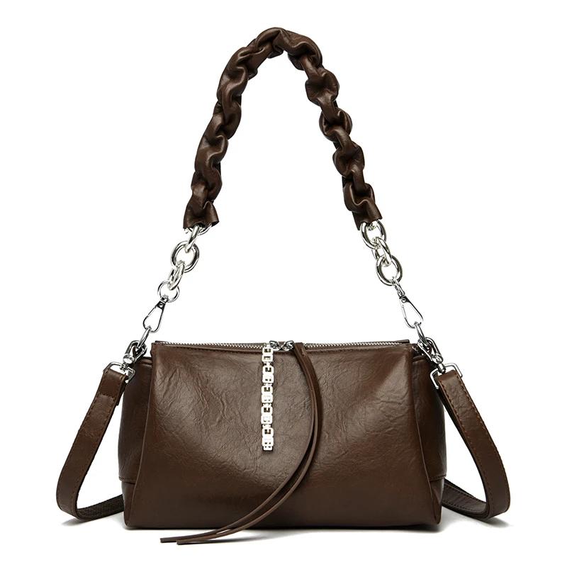 Luxury Brand Women Shoulder Bag Fashion Shoulder Straps Messenger Bag Solid Color PU Leather Handbag Ladies Travel Shopper Totes