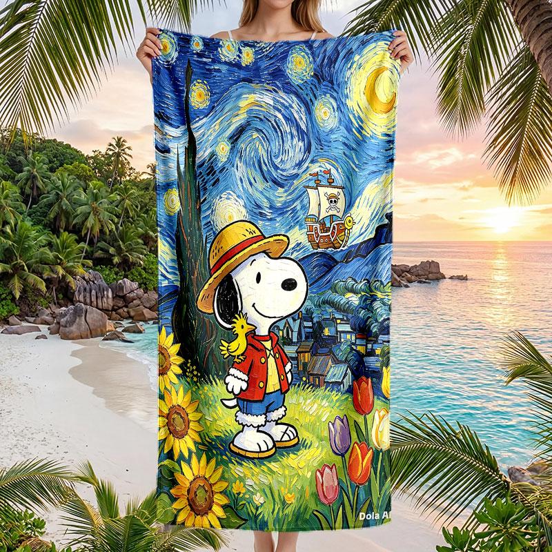 Large Beach Towel Quick Dry Absorbent Towel For Beach IndoorSnoopy Peanuts