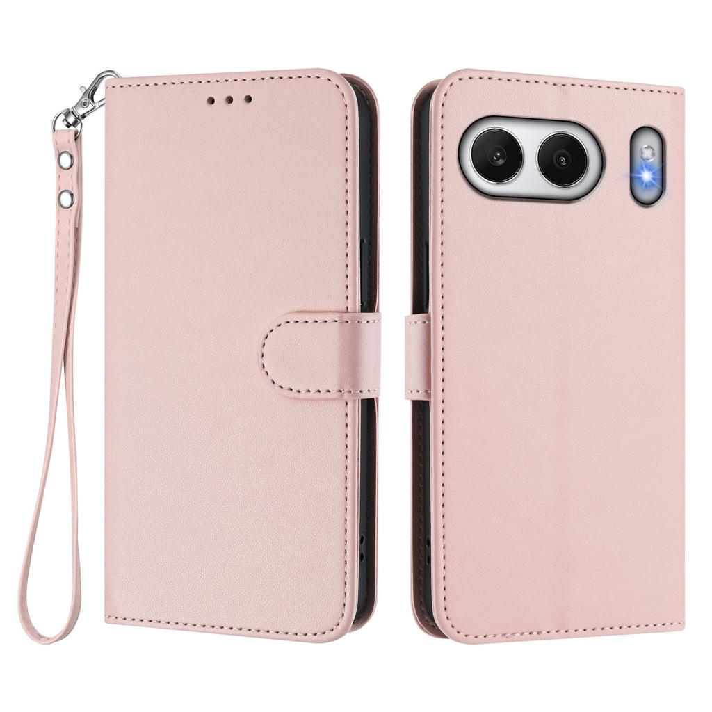 For OnePlus Nord 4 Leather Case Wallet Stand Phone Cover with Wrist Strap