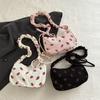 Fashionable Corduroy Crossbody Bag 2024 Summer Trendy Shoulder Bag With Strawberry Pattern